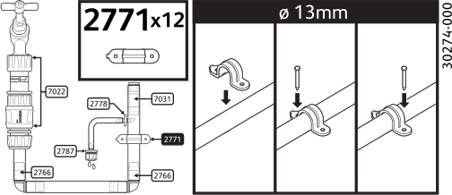 2771 0012, 2771 0024 - Saddle Clamps