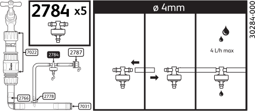 2784P0000 - In-Line Pressure Compensating Dripper