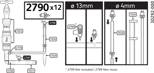 2790 0012 - 90˚ Micro Sprinkler