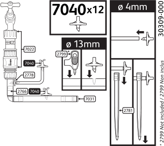 7040 - Pinch Drip Pressure Compensating Dripper