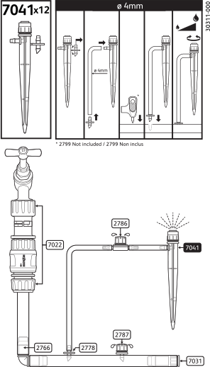 7041 0005, 7041 0012 - 360° Spectrum Adjustable Spray