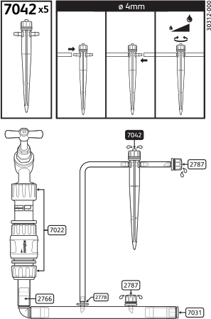 7042 0005 - In-Line Pressure Compensating Dripper Spikes