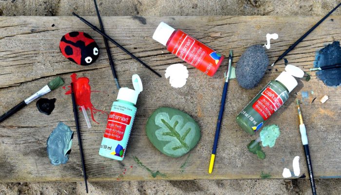 Paint rocks for garden markers